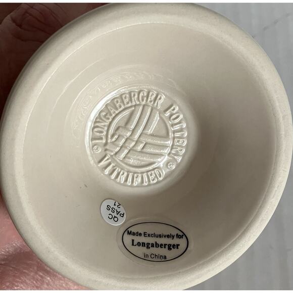 Longaberger Pottery Woven Traditions Latte Mug 31619100 Stoneware Holds 14 oz. - Picture 8 of 11